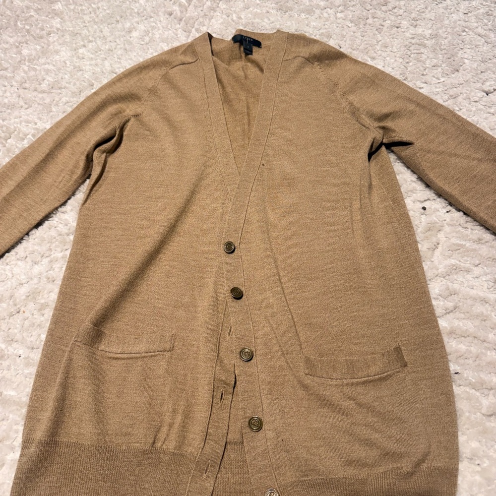 J. Crew Men's Camel Cardigan Sweater